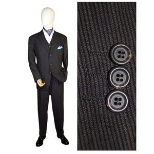 TREND CORNELIANI 44R 36W 3 PIECE BROWN SUIT